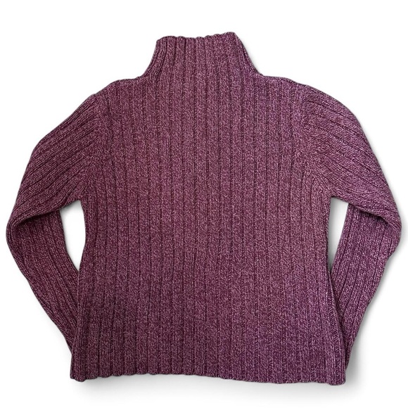 L.L. Bean mock turtleneck fisherman / cable knit sweater - Picture 4 of 5